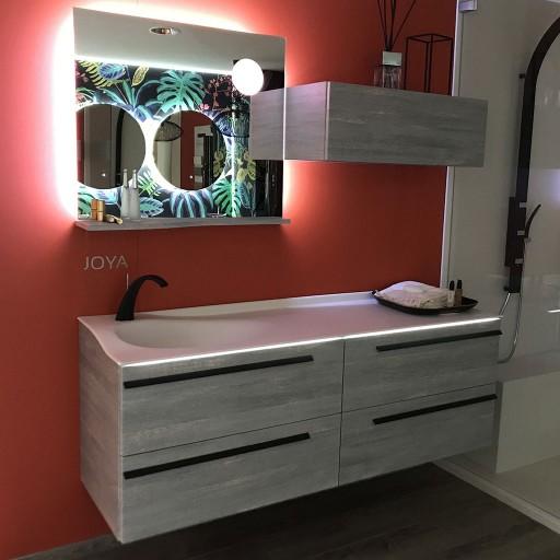 Joya - Miroir avec tablette à gauche et éclairage LED - JOYAMITAB105G  Joya - Miroir avec tablette à gauche et éclairage LED - JOYAMITAB105G