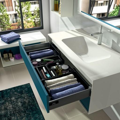Kitoï - Meuble vasque solid surface 2 tiroirs - KITO1000  Kitoï - Meuble vasque solid surface 2 tiroirs - KITO1000