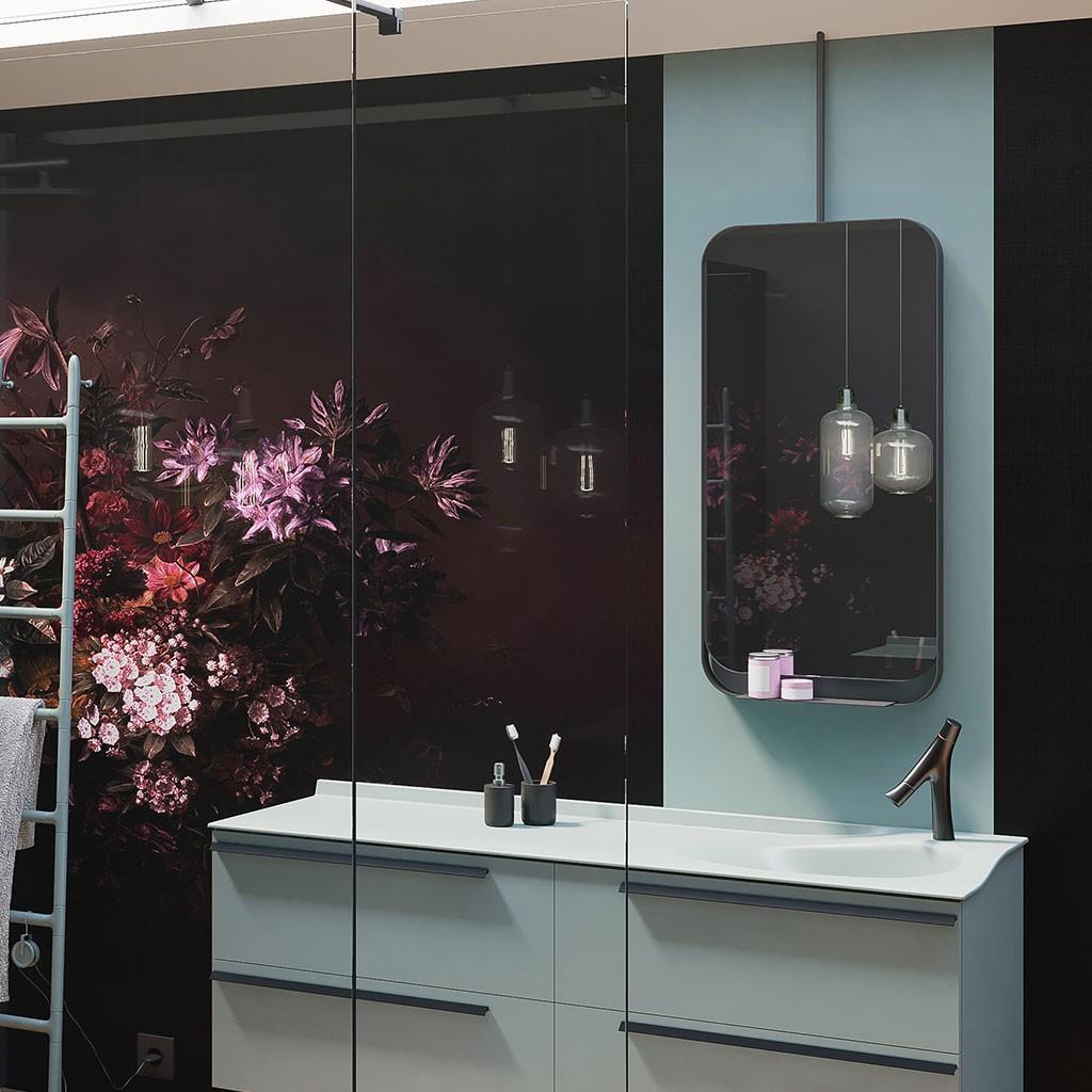 Miroirs - Miroir avec cadre noir et étagère - MIFORMH  Miroirs - Miroir avec cadre noir et étagère - MIFORMH