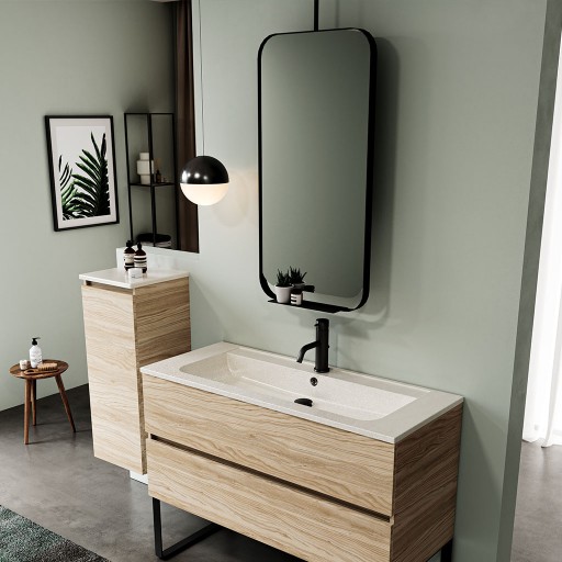 Miroirs - Miroir avec cadre noir et étagère - MIFORMH  Miroirs - Miroir avec cadre noir et étagère - MIFORMH