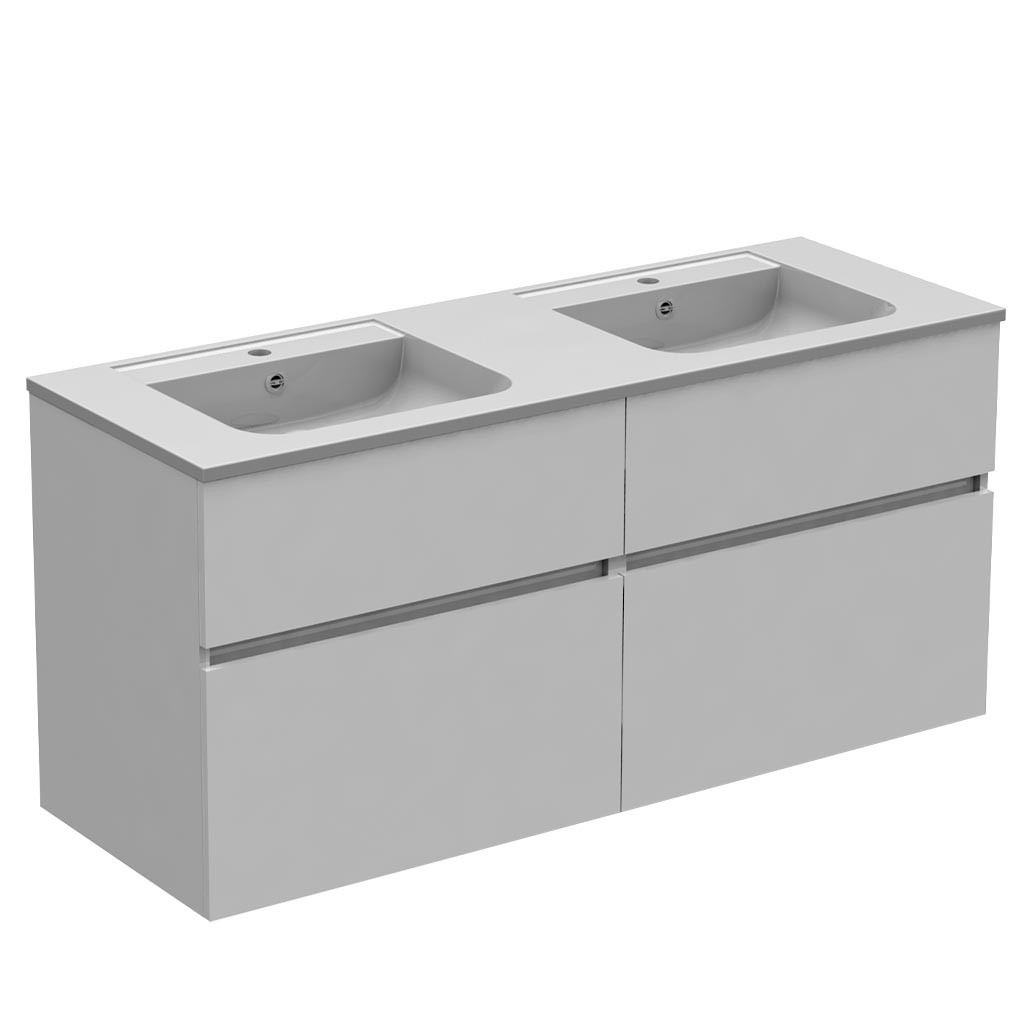 KETTY DUO - Meuble double vasques 4 tiroirs - DUO140