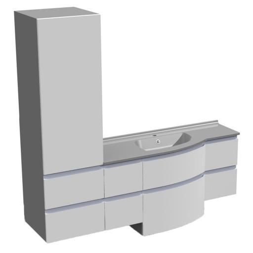 Aviso - Meuble vasque 6 tiroirs 1 colonne - AVI190D  Aviso - Meuble vasque 6 tiroirs 1 colonne - AVI190D