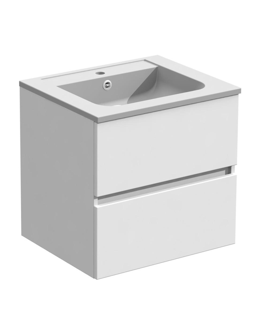 Rangement de salle de bain 1 porte et 2 tiroirs Denali Bois Blanc