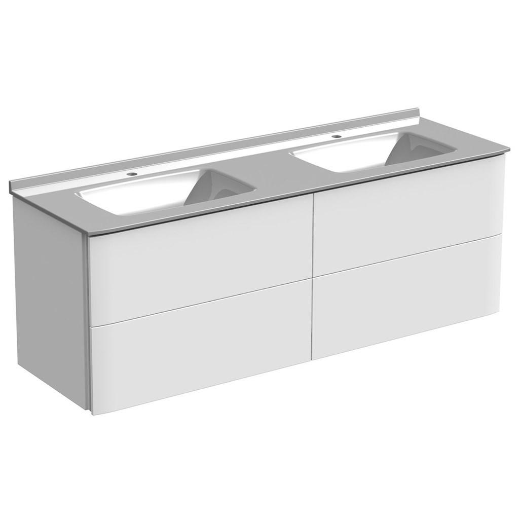  Saxo - Meuble double vasque 4 tiroirs sans LED - SAXO1602VSL