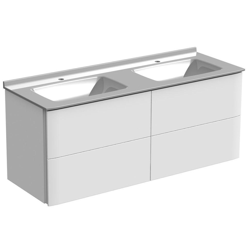  Saxo - Meuble double vasque 4 tiroirs sans LED - SAXO1402VSL