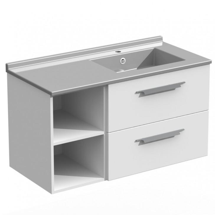 Strada+ - Meuble vasque à droite 2 tiroirs 2 niches - STP105NTD