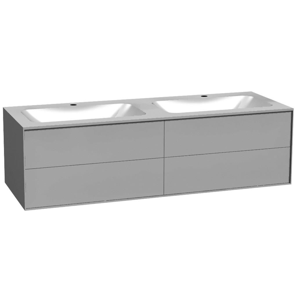  Kitoï - Meuble double vasque solid surface 4 tiroirs - KITO1411