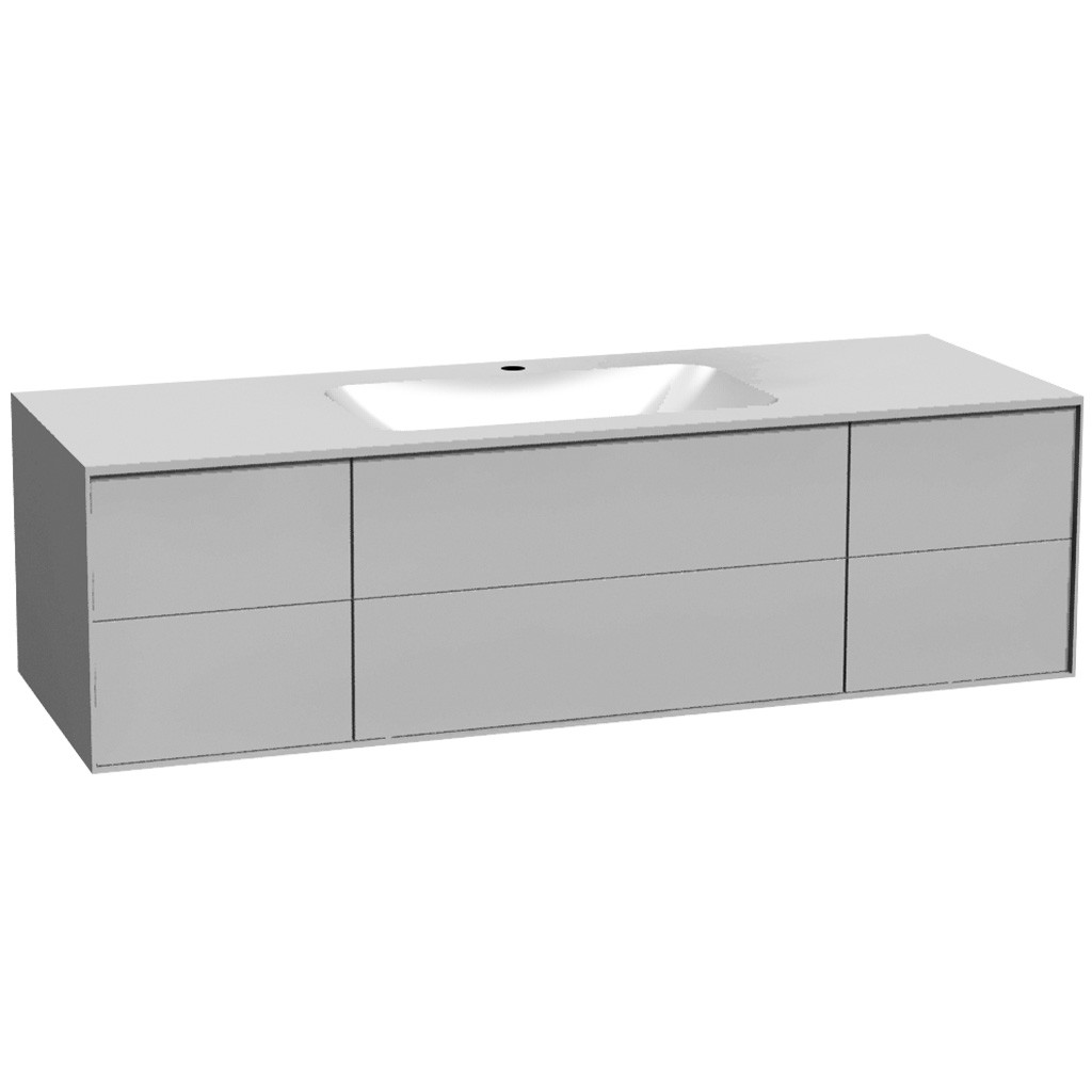  Kitoï - Meuble vasque solid surface 6 tiroirs - KITO1400