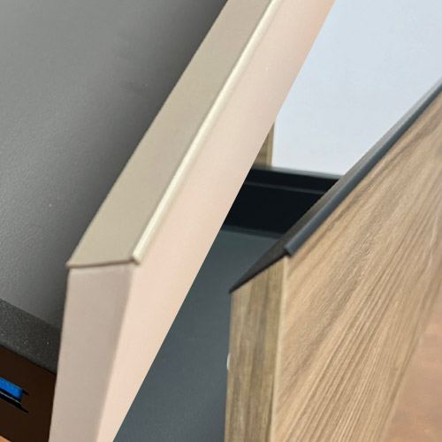 Zoom profil encastré platine ou noir mat